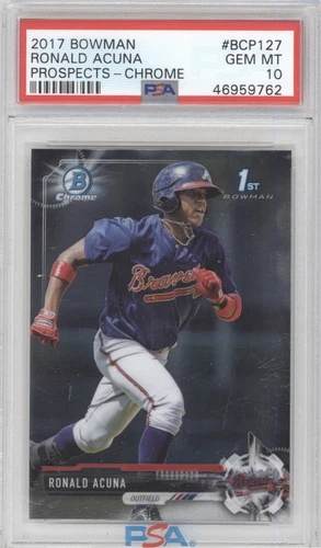 2017 Bowman #BCP127 Ronald Acuna Prospects-Chrome PSA 10