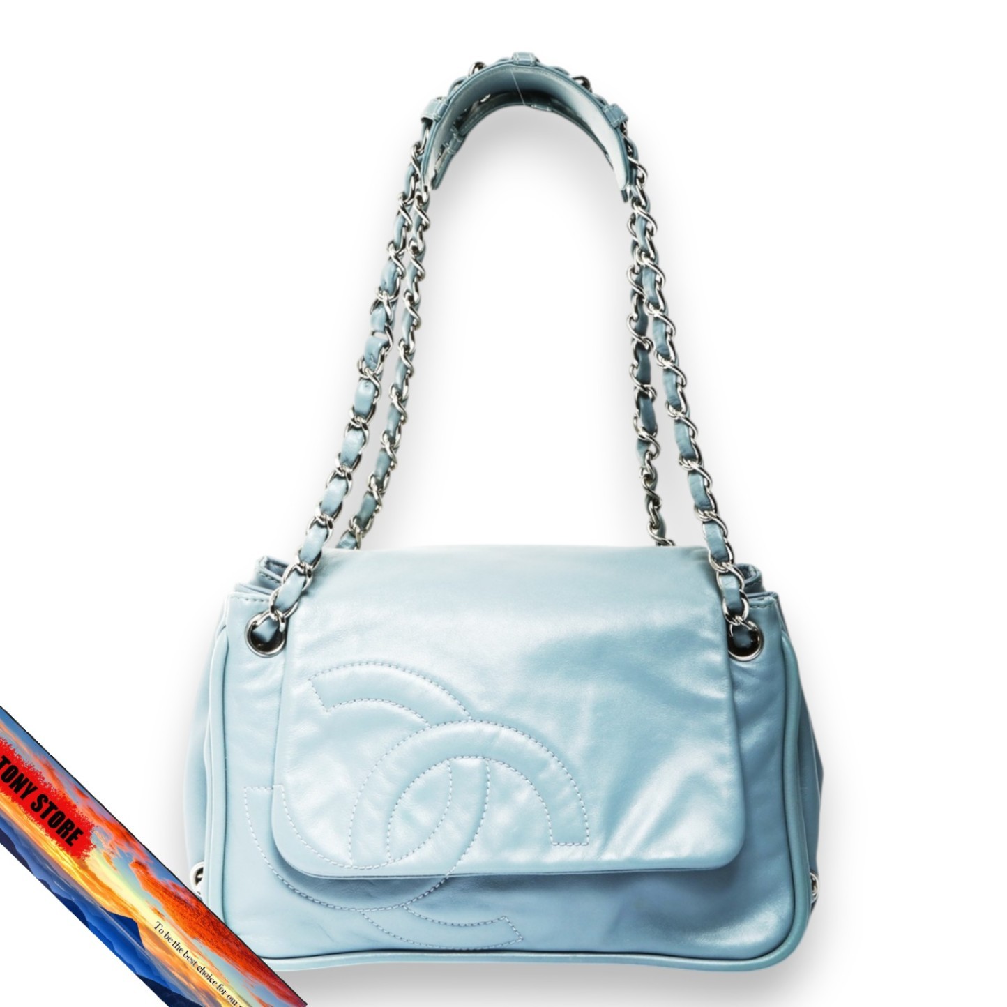 Chanel Shoulder Bag No. 11 20062008 Lambskin Chain Coco Mark Blue