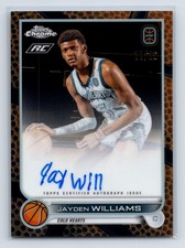 Jayden Williams 2022-23 Topps Chrome OTE Autographs Orange Basketball SN #/25