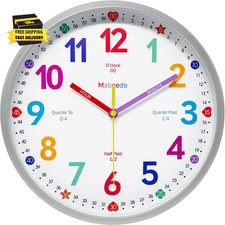 Colorful 8&rdquo; Silent Learning Teaching Wall Clock for Kids Classroom