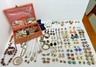 Jewelry Vintage Costume Mixed Lot with Jewelry Box. Wearable items or for Crafts