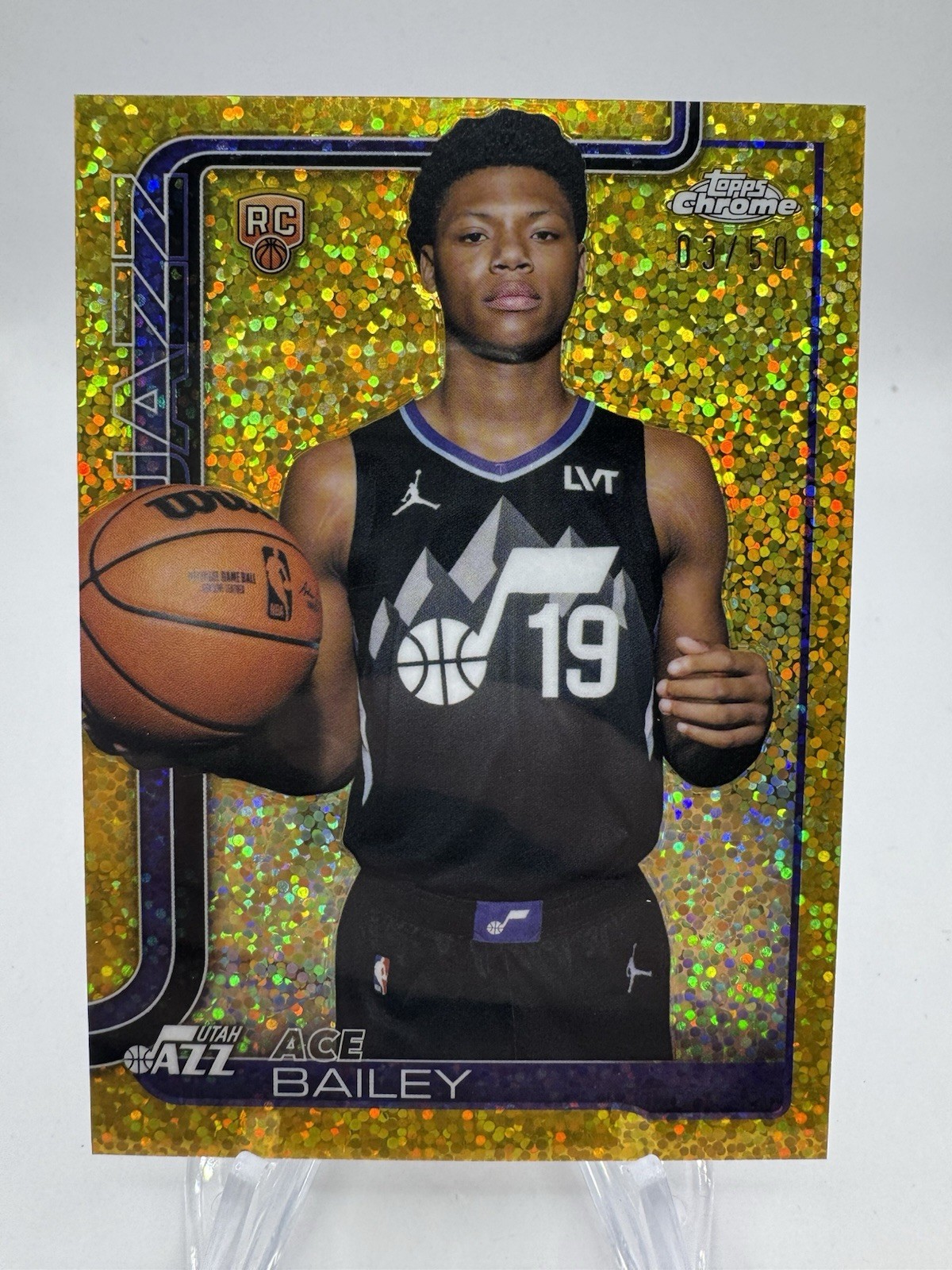 Ace Bailey 2025-26 Topps Chrome Image Variation Rookie Gold Mini Diamond /50