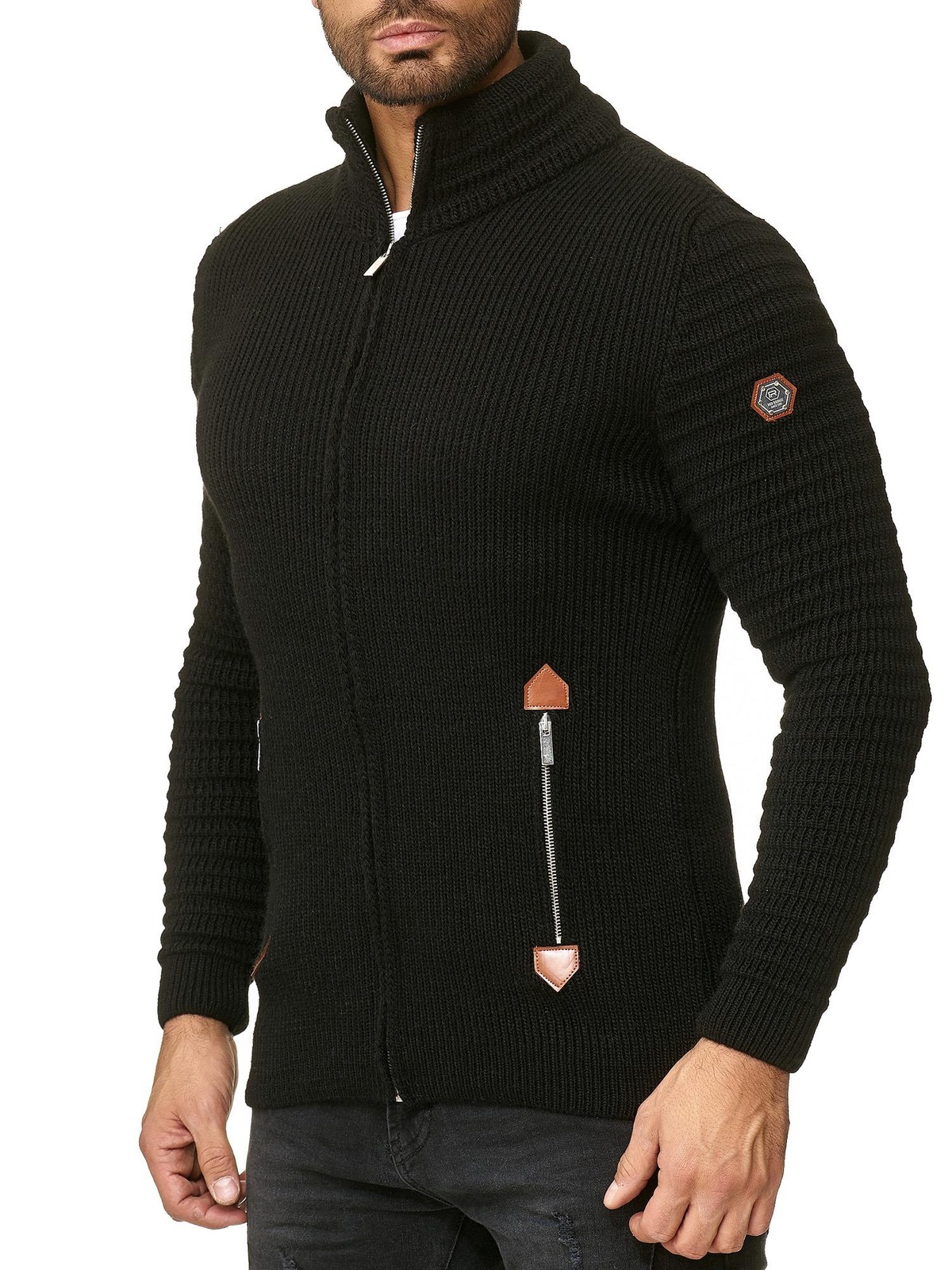 Redbridge Cardigan Uomo Cardigan Collo Alto Basic Luxury Maglione M3633