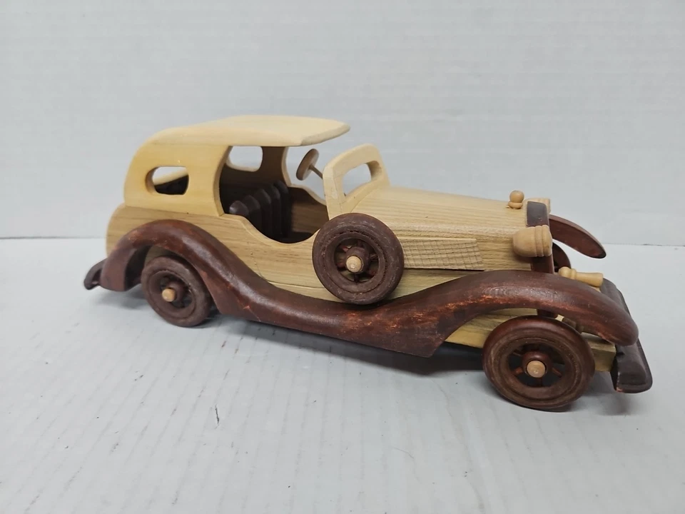 "Modelo vintage clásico de madera Rolls Royce hecho a mano de 12""" Foto 2 de 4