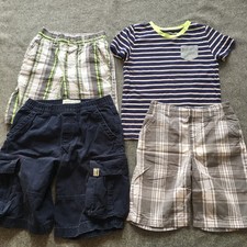 Boy Size 7 Clothing Lot 4x Pieces Bulk Summer Outdoor Casual Striped Cotton