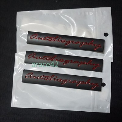 3x Red Matte Black autobiography Metal Emblem Decal Sticker Badge HSE 3D Vehicle