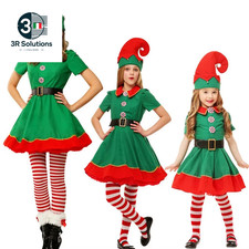 2025 Christmas Elf Costume for Girls Christmas Santa Claus Elf Dress Ver