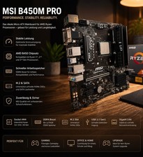 Aufrüstkit MSI B450M PRO, Ryzen 5 2600, 16GB...