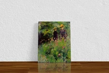 Pierre-Auguste Renoir "Conversation in a Rose " Canvas Print Wall Art Home Decor