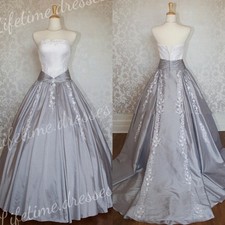 Victorian Vintage Wedding Satin Off Shoulder Custom Color Dresses Bridal Gowns