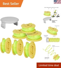Durable Twisted Line Replacement for Ryobi Trimmers - 6 Spools & 1 Cap Included