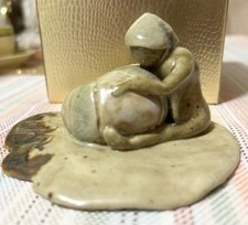 Vintage Studio Pottery Sculpture Abstract Woman Embrace Art Ceramic