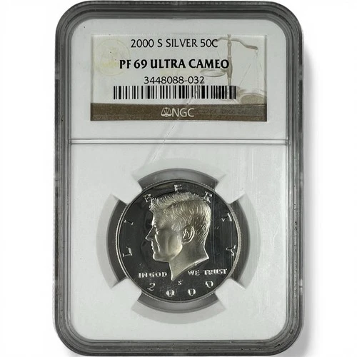 2000-S SILVER PROOF KENNEDY HALF DOLLAR NGC PF69 ULTRA CAMEO NA-30