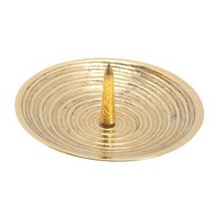 Kerzen -Rillen-Teller Mit Dorn Ø10Cm Kerzenteller Messing Gold Kerzenhalter Deko