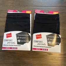 Lot Of 2 Pks Hanes Comfort Period Super Protection Boxer Brief 2pk Women 7/L