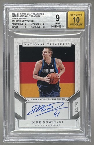 Dirk Nowitzki 2024 National Treasures International Treasure Auto 3/25 BGS 9/10