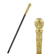 44in Gold Wizard Staff Plague Doctor Costume Cane Pimp Egyptian Walking Scepter