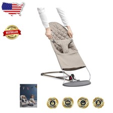 Baby Bouncer Replacement Seat - Sand Gray Cotton - Oeko-Tex Certified