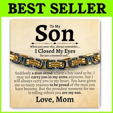 Sentimental Cuban Stainless Steel Bracelet - Mom to Son Gift