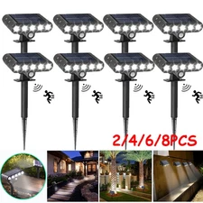 UMEXUS Solar Spotlights for Yard Garden Driveway Cold White, 2-8 PCS Solar Light