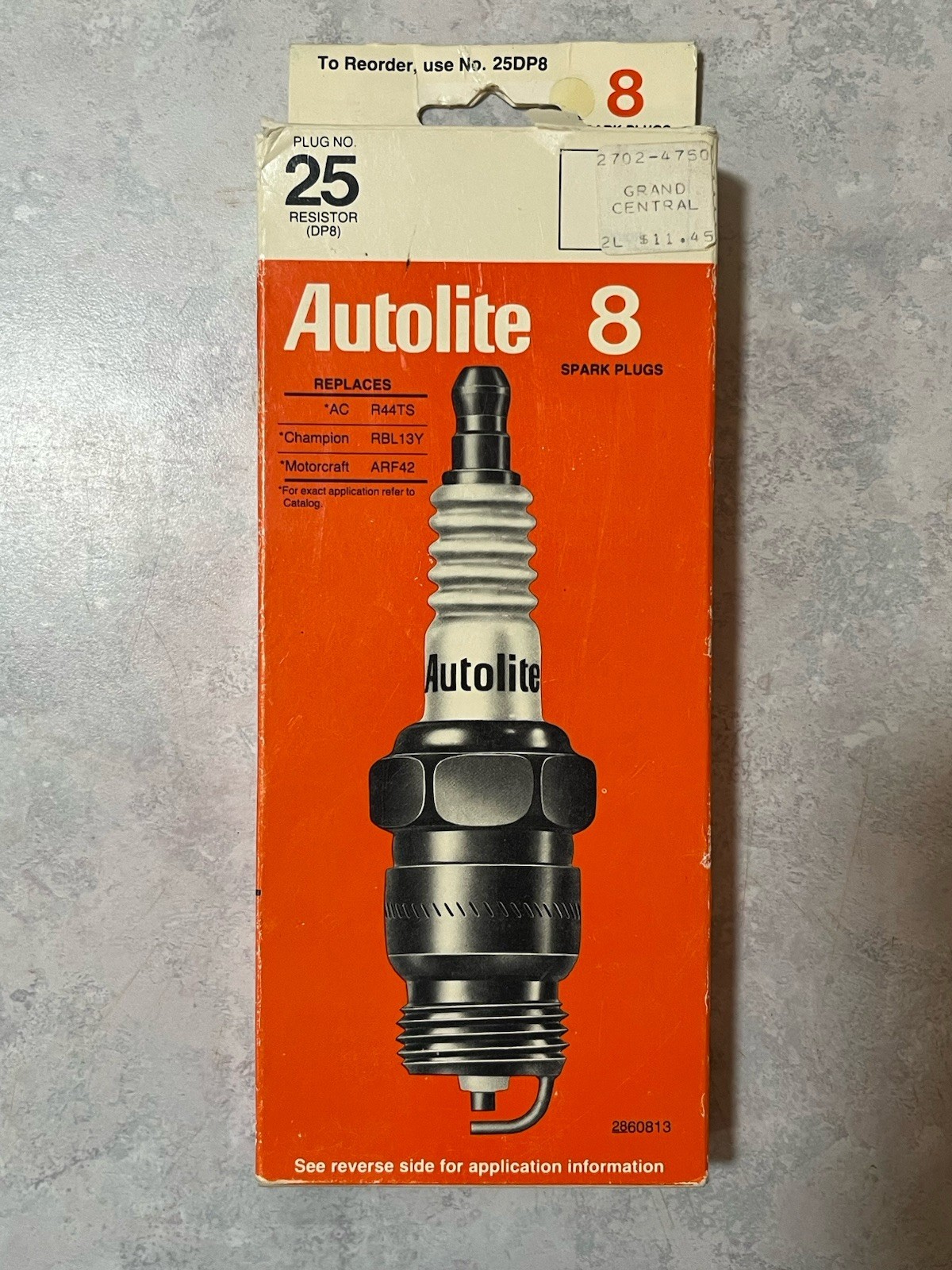 Lot of 8 New Old Stock 1970s Autolite #25 Spark Plugs - GM, Mopar, Ford