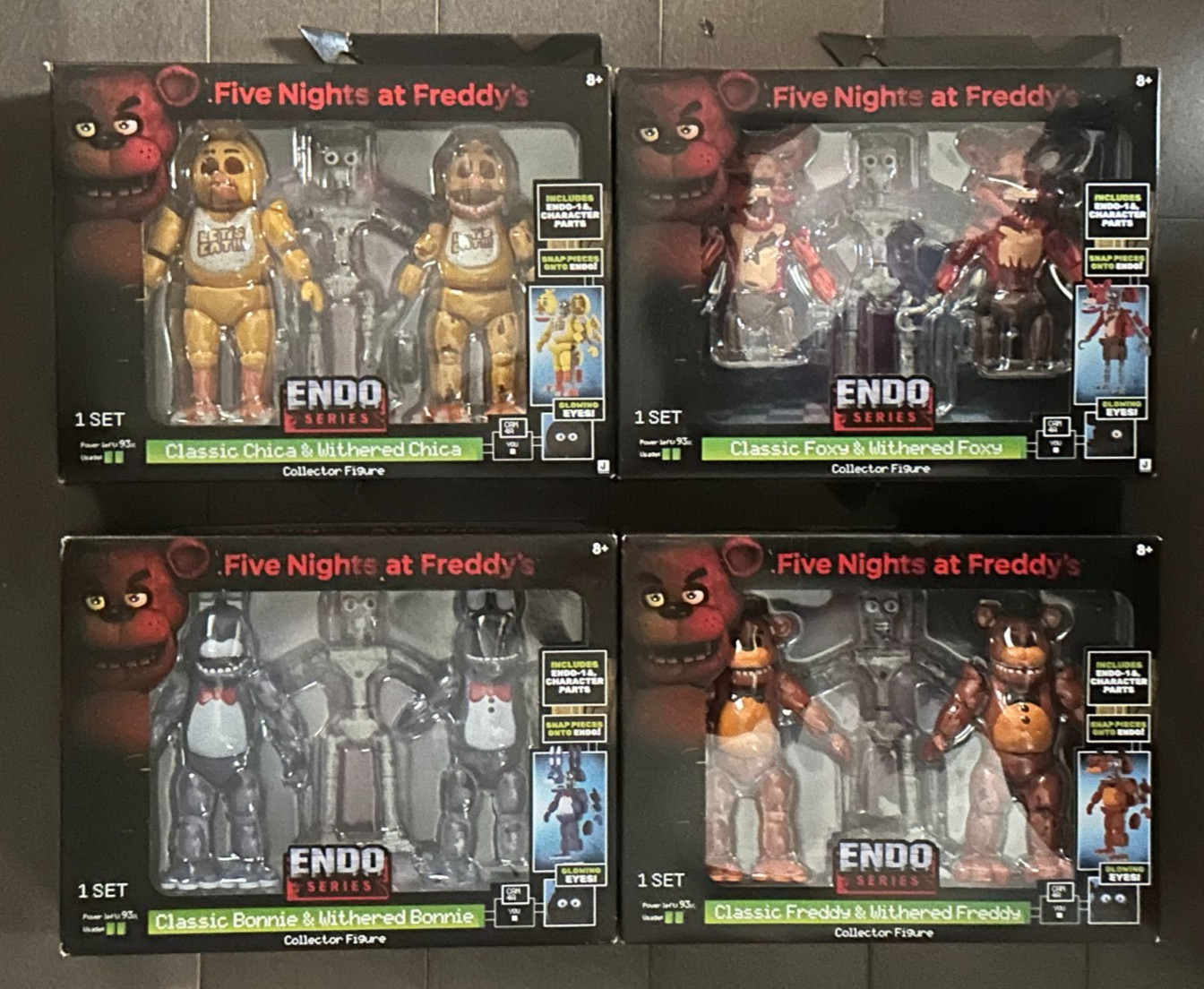 FNAF Five Nights At Freddys Jazwares Endo Bonnie Freddy Chica Foxy Set - Damage