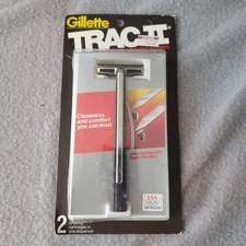 Vintage Gillette Trac II Twin Blade Razor with 2 Cartridges