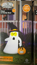 Air Blown Inflatable Gemmy Halloween Ghost Witch Pumpkin LED 3.5 Foot Tall