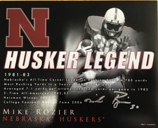 MIKE ROZIER Signed Nebraska Cornhuskers 8x10 PHOTO with COA
