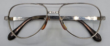 Vtg Universal Eyeglass Frame Only Pilot Shape Silvertone 1/30 10K RGP Size 54-16