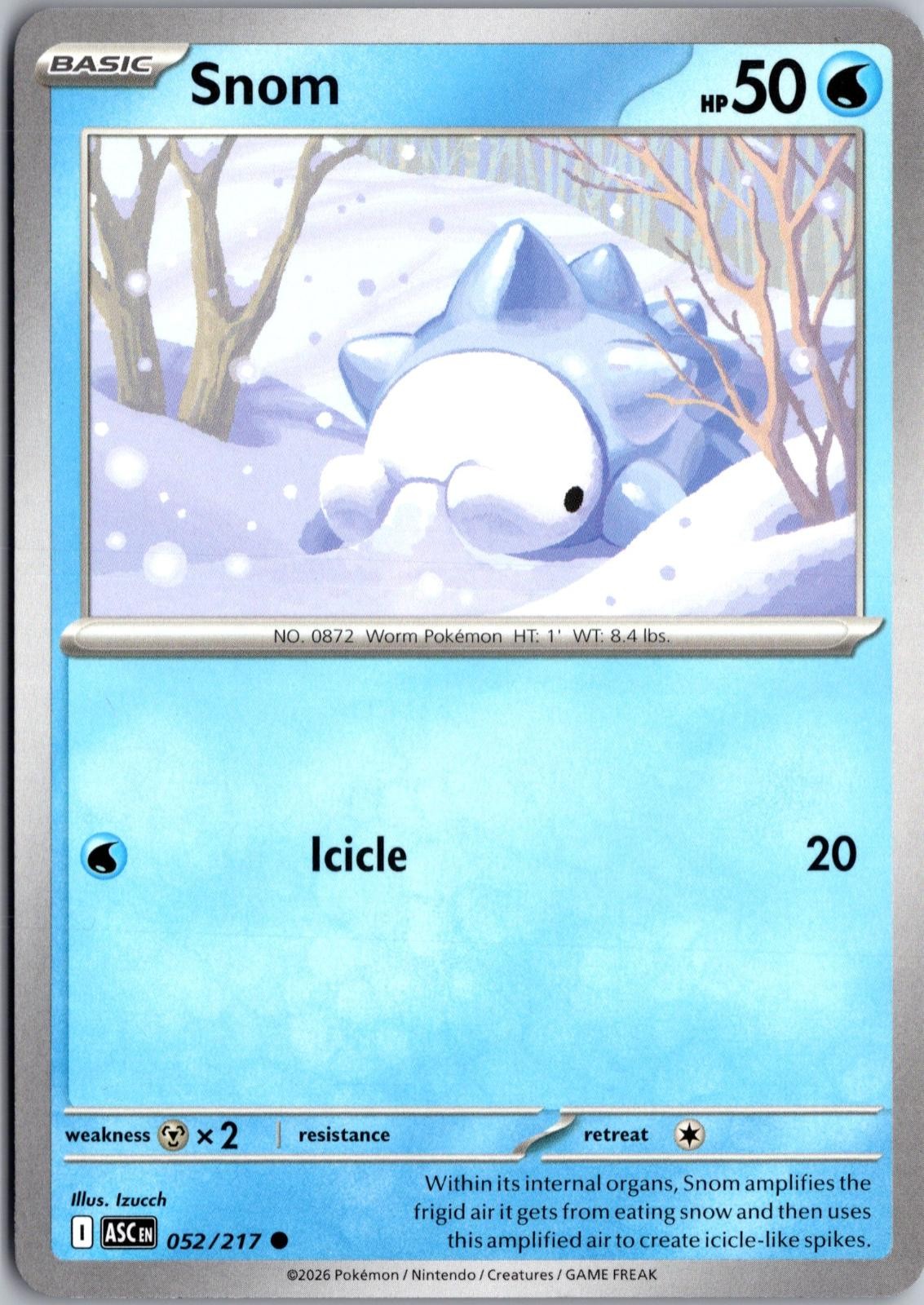 Snom 052/217 Common Ascended Heroes Pokemon Near Mint