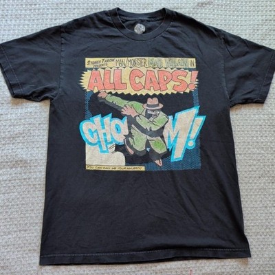Stones Throw Shirt Mens Large Black Madvillain All Caps MF Doom Tee Hip Hop