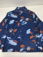 Vintage Joel California Mens Long Sleeve Shirt M Polyester Disco 1970s Rare Nice