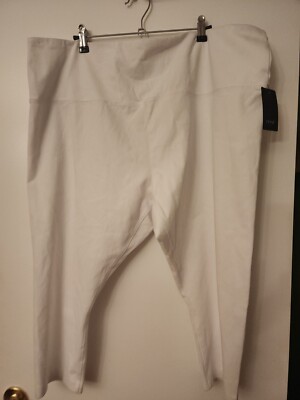 Lysse Women's Sz 3X White Hi-Waist Knit Denim Capri Leggings Style