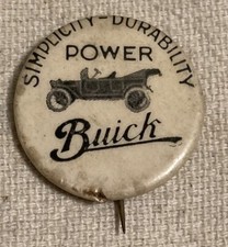 Vintage 1915 Power Automobile Buick Car Pinback Pin