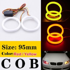 2pcs Cob Led Angel Eyes Ring Light Drive Red Amber Turn Signal Halo 95mm 2pcs Cob Led Angel Eyes Ring Light Drive Red Amber Turn Signal Halo 95mm