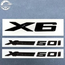 3pcs For X6 & XDrive 50i Car Emblem Fender Side Trunk Badge Gloss Black Sticker