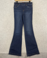 Spanx Pull On Flare Jeans Womens M Dark Wash High Rise Stretch Western