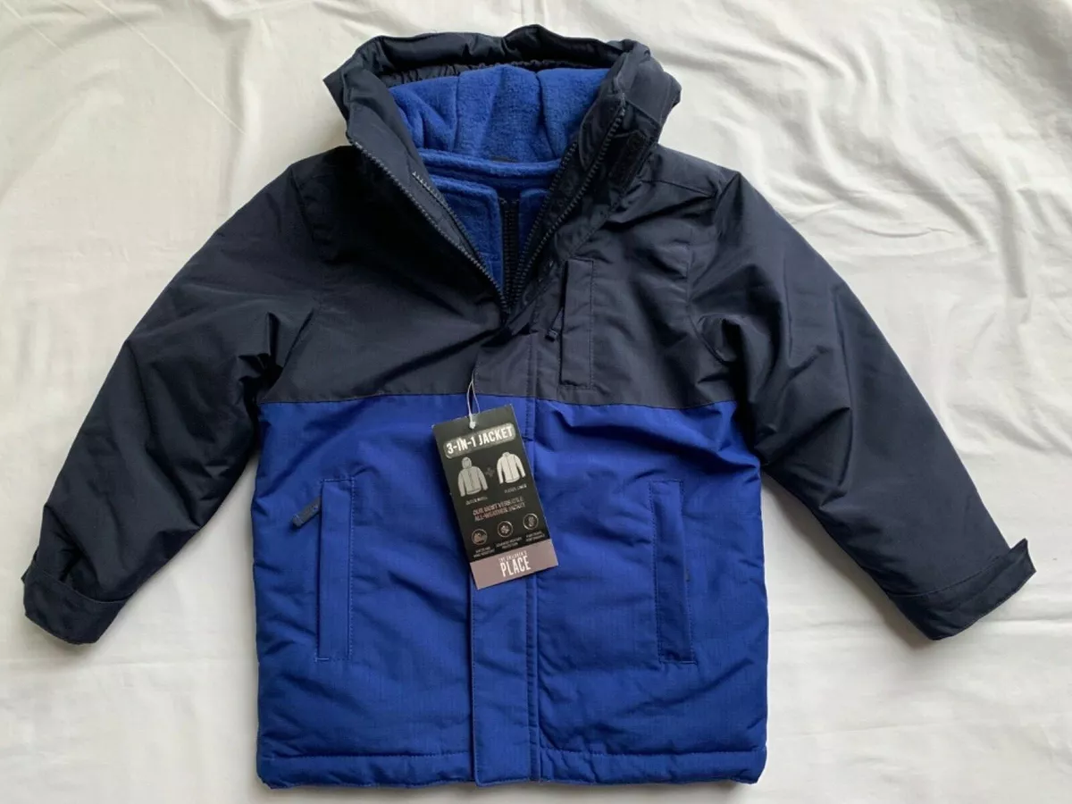 The Children s Place Boy s All Weather 3 In 1 Jacket Blue Tidal Size XS 4