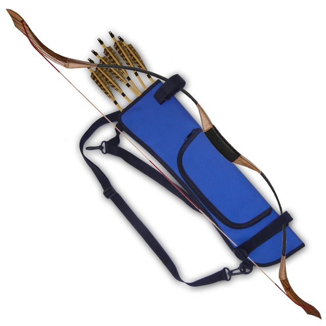 ARCHERY SIDE / BACK BOW HOLDER ARROW QUIVER WITH ZIPPER POCKET
