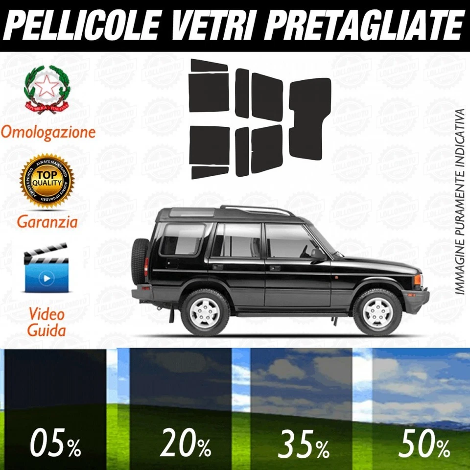LOLLOMOTO Land Rover Discovery dal 1999 al 2004 Pellicole Oscuramento Vetri Auto Pre Tagli