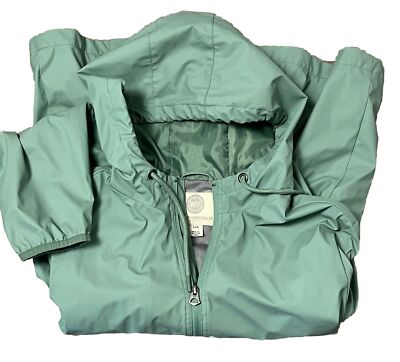 Weatherproof 1948 Rain Jacket Large Green Hood Raincoat Slicker Windbreaker Gorp