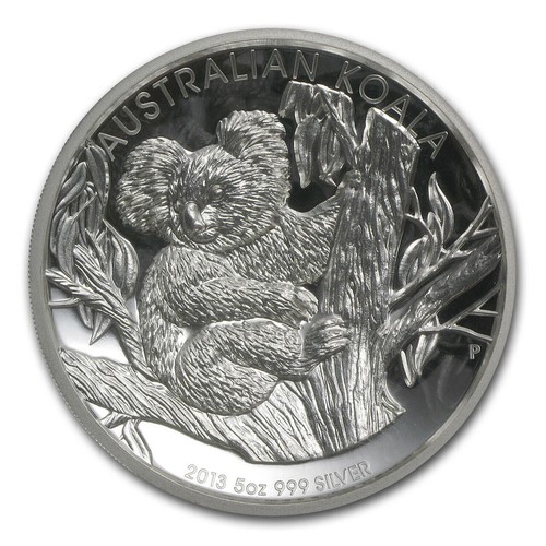 2013P Australia 5oz Silver Koala $8 Silver Coin High Relief Proof COA OGP