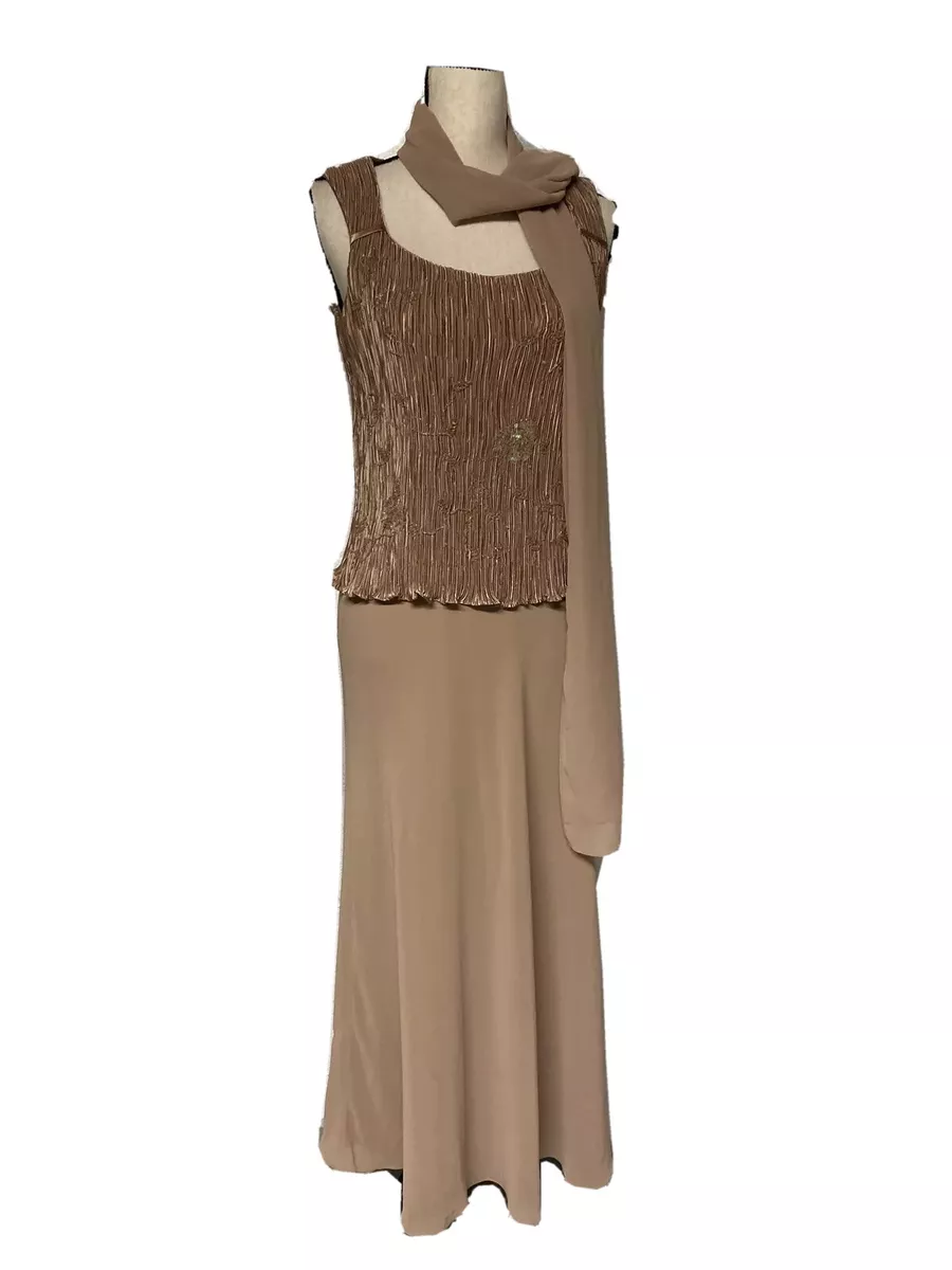 Patra Dress Long Beige Women s Size 8 Formal Evening Wear