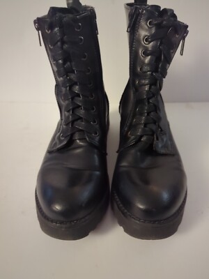 Mi.iM Arlene Black Women's Biker/Goth/Rock and Roll Boots Size 7 1/2 