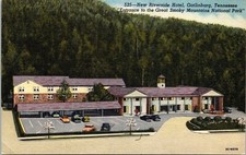 New Riverside Hotel Gatlinburg Tennessee TN Linen Postcard UNP VTG Unused
