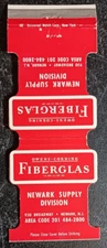 vtg MATCHBOOK MATCHCOVER OWENS-CORNING FIBERGLAS JEWELITE Newark NJ die cut