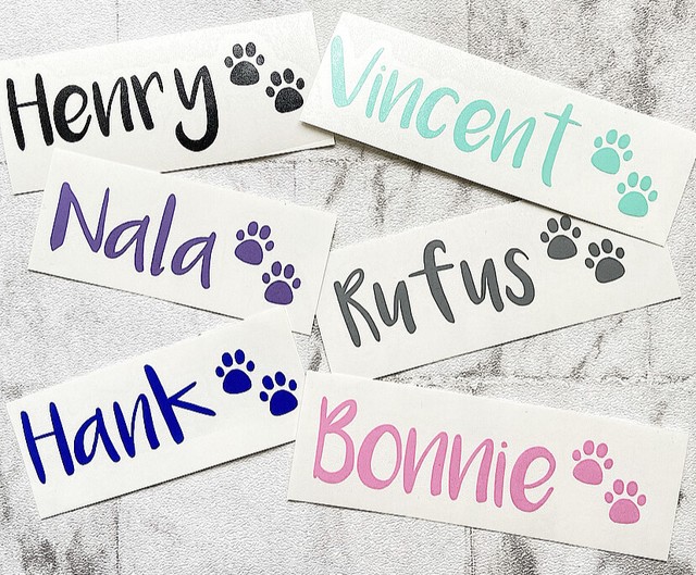 Personalised Dog Cat Puppy Rabbit Pet Bowl Label Paw Pet Name Decal Sticker AH11196 Personalised Dog Cat Puppy Rabbit Pet Bowl Label Paw Pet Name Decal Sticker AH11196