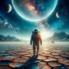 Digital Image Picture Photo Wallpaper Background AI Art Astronaut Space Stars