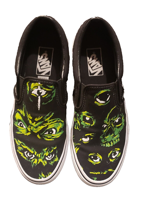 VANS CHRISTMAS GRINCH LIKE GLOW IN DARK EYES SLIP ON SHOES  display picture 1